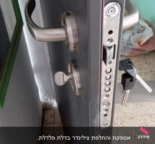 מנעול דלת עם ידית ומפתחות